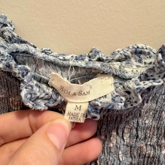 Blue Ruffled Mini Dress - Picture 2 of 4